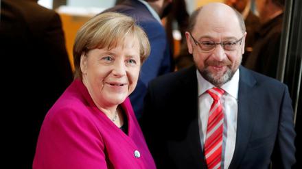 Eine Linie bei den Steuern? Angela Merkel und Martin Schulz.