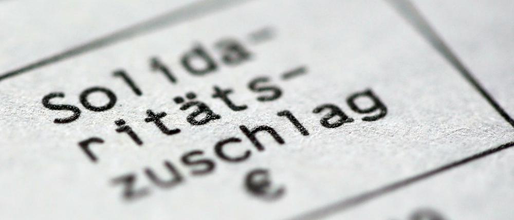 Auslaufmodell. Der Soli sinkt, das bringt die Koalitionäre aber nicht in Nöte.