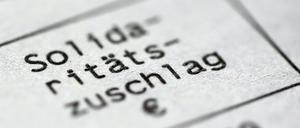Auslaufmodell. Der Soli sinkt, das bringt die Koalitionäre aber nicht in Nöte.