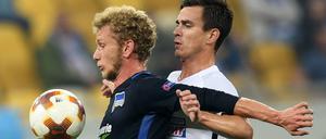 Wieder mit breiter Brust. Fabian Lustenberger (l.) hat sich bei Hertha erst einmal wieder unentbehrlich gemacht. 