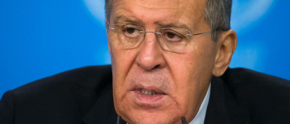 Der russische Außenminister Sergej Lawrow am Montag während seiner Jahrespressekonferenz.