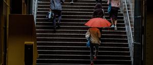 Der Ausgang eines Berliner U-Bahnhofs.