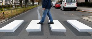 3D-Zebrastreifen in Linz.