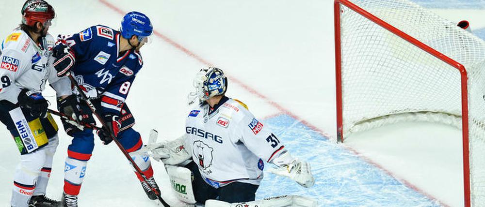 In Mannheim kassierten die Eisbären zuletzt sechs Gegentore.