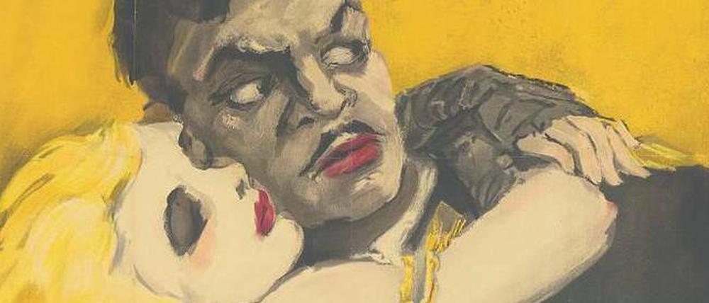Große Gesten, melodramatische Gefühle. Josef Fennekers Plakat für den Film "Der Mörder Dimitri Karamasoff" von 1934.