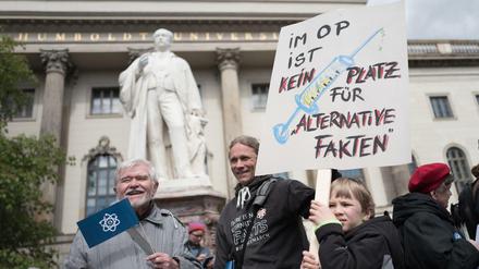 Demonstranten beim Berliner "March for Science" im April 2017.