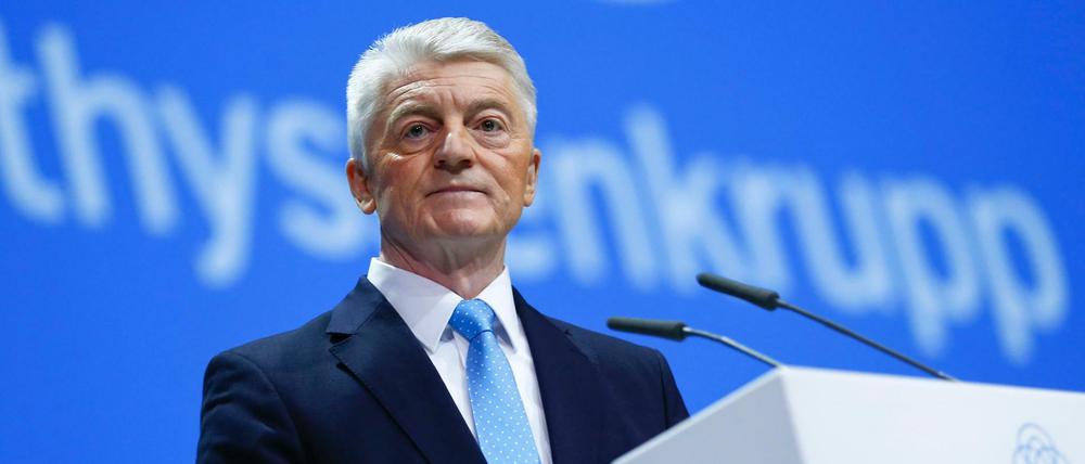 ThyssenKrupp CEO Heinrich Hiesinger redet am Freitag auf der Hauptversammlung des Konzerns.