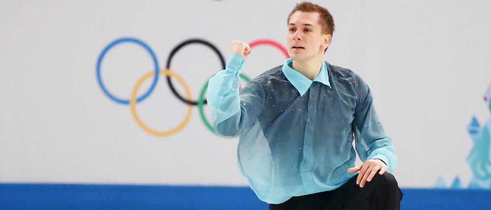 Großer Moment. Peter LIebers bei den Olympischen Spielen in Sotschi.  