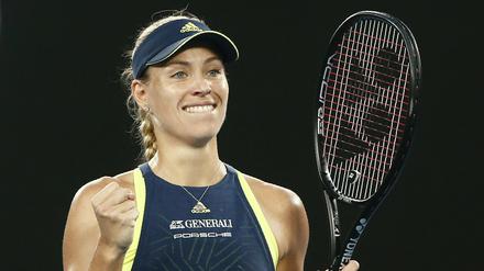 Achtelfinale! Kerber nach ihrem großen Sieg.
