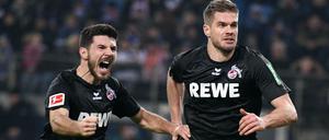 Hurra, hurra. Die Kölner sind wieder da! Auch wegen Milos Jojic (l.) und Torjäger Simon Terodde. 