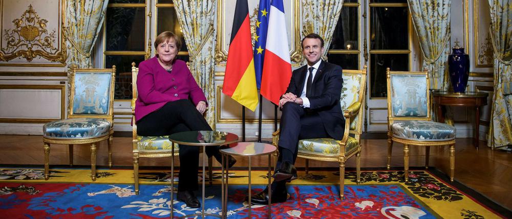 Zwei, die sich verstehen: Angela Merkel und Emmanuel Macron (bei einem Treffen am Freitag im Elysee-Palast). 