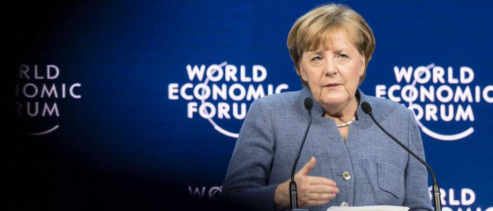 Bundeskanzlerin Angela Merkel (CDU) am 48. Weltwirtschaftsforum in Davos (Schweiz).