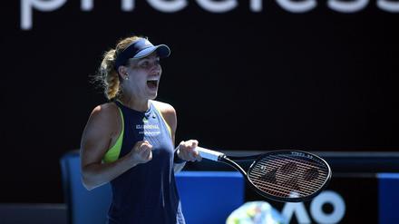 Angelique Kerber jubelt nach ihrem Sieg.
