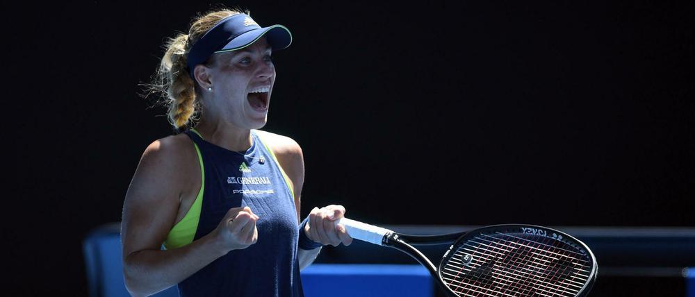 Angelique Kerber jubelt nach ihrem Sieg.