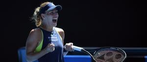 Angelique Kerber jubelt nach ihrem Sieg.
