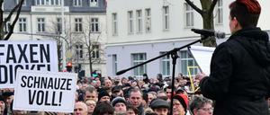 Kundgebung des Vereins "Zukunft Heimat" am Samstagnachmittag in Cottbus.
