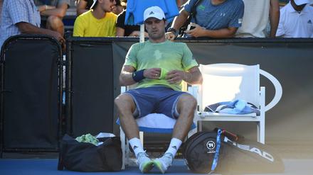 Mischa Zverev während des Erstrundenspiels in Melbourne.