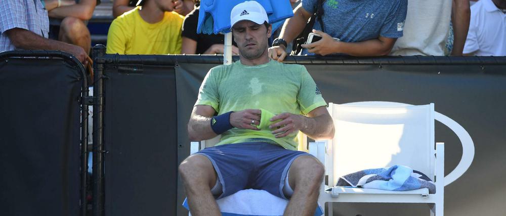 Mischa Zverev während des Erstrundenspiels in Melbourne.