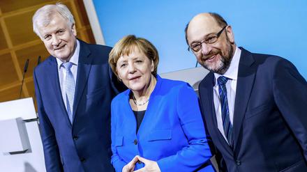 Horst Seehofer, Angela Merkel, Martin Schulz.