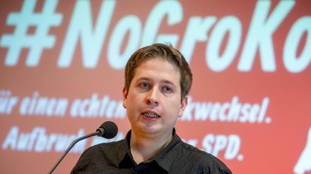Er ist gegen die GroKo, der Juso-Bundesvorsitzende Kevin Kühnert