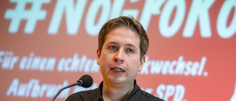 Er ist gegen die GroKo, der Juso-Bundesvorsitzende Kevin Kühnert