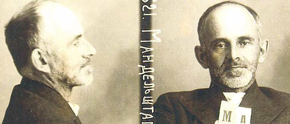 Für die Akten. Die beiden obligatorischen Fotografien von Ossip Mandelstam, hier nach der ersten Verhaftung am 17. Mai 1934.