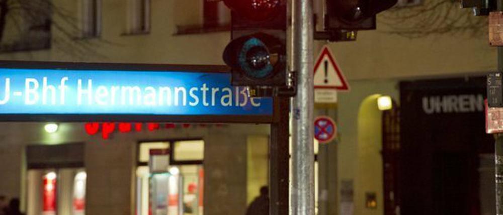 Die Hermannstraße in Berlin-Neukölln.