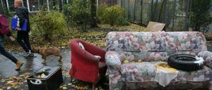 Spermüll in der Weser-/Ecke Rütlistr. in Berlin-Neukölln.