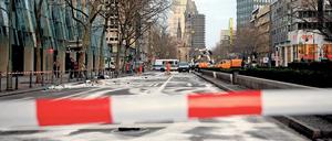 Die gesperrte Tauentzienstraße am 1. Februar 2016 nach dem tödlichen Unfall.