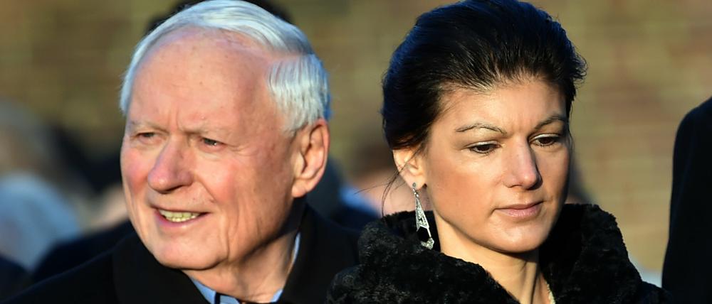 Oskar Lafontaine und Sahra Wagenknecht beim Gedenken an die ermordeten Kommunistenführer Rosa Luxemburg und Karl Liebknecht.