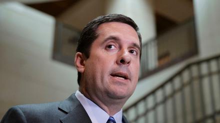 Der Vorsitzende des Geheimdienstausschusses im US-Repräsentantenhaus, Devin Nunes, am 24.03.2017 in Washington (USA) mit Journalisten. 
