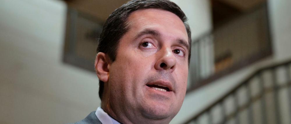 Der Vorsitzende des Geheimdienstausschusses im US-Repräsentantenhaus, Devin Nunes, am 24.03.2017 in Washington (USA) mit Journalisten. 
