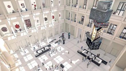 Das künftige Foyer im Humboldt Forum.