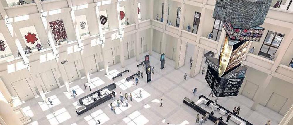 Das künftige Foyer im Humboldt Forum.