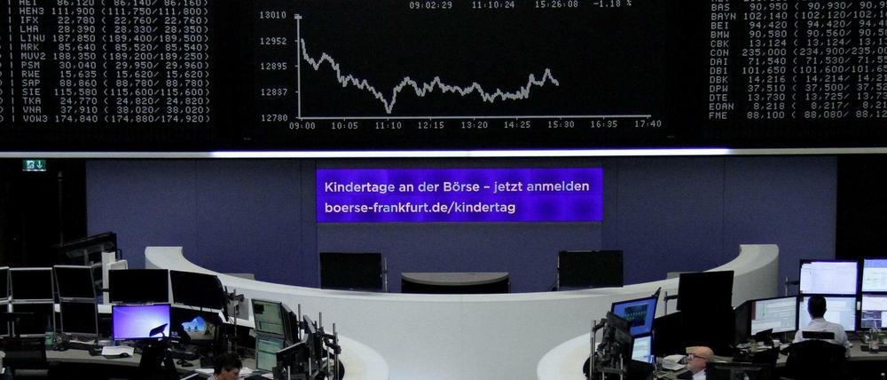 Blick in den Saal der Deutschen Börse in Frankfurt am Freitag. 
