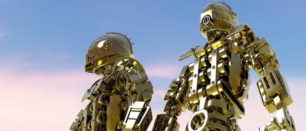 Kampfmaschinen. Killerroboter sind eine Form von autonomen Waffen, selbst denkende und tötende Drohnen eine andere.