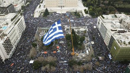 Protest vor dem griechischen Parlament in Athen.