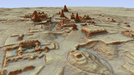 Entdeckung in Guatemala: Ein 3D-Bild zeigt die Reste Maya-Stadt. 
