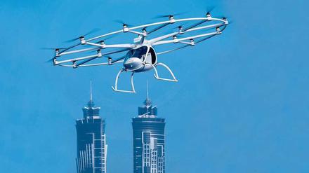 Extreme Bedingungen: Der Volocopter beim Testflug in Dubai. 