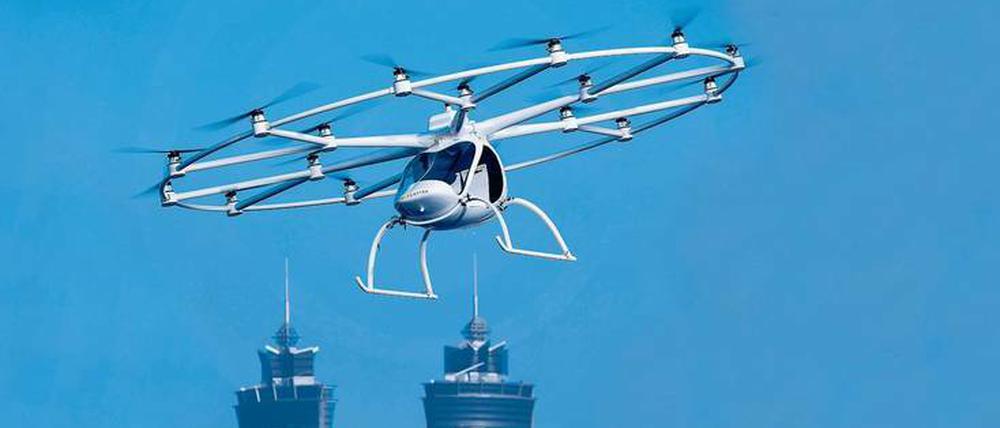 Extreme Bedingungen: Der Volocopter beim Testflug in Dubai.