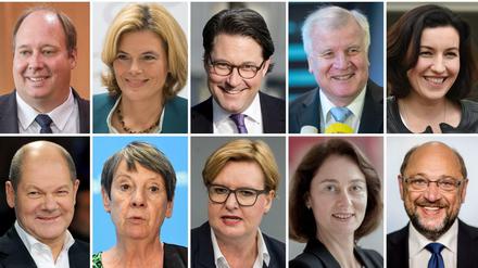Alte und neue Gesichter: Einige Mitglieder des künftigen Kabinetts der großen Koalition.