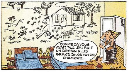Von amerikanischen „Family Strips“ inspiriert: Eine Seite aus „Le petit Nicolas – la bande dessinée originale“.