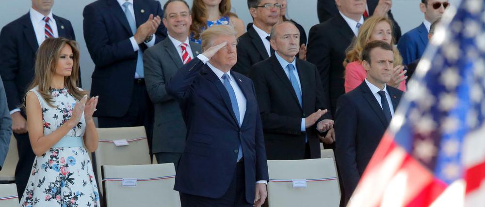 US-Präsident Donald Trump nebst Gattin zu Besuch in Paris bei Emmanuel Macron