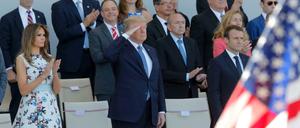 US-Präsident Donald Trump nebst Gattin zu Besuch in Paris bei Emmanuel Macron 