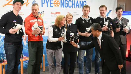 Die Berliner Olympiateilnehmer Ende Januar bei der offiziellen Verabschiedung.