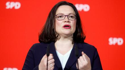 Die designierte SPD-Vorsitzende Andrea Nahles.
