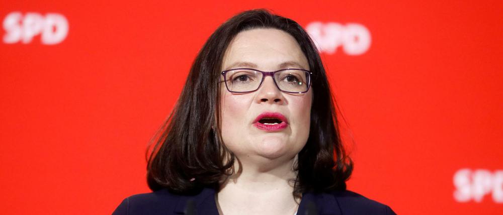 Die designierte SPD-Vorsitzende Andrea Nahles.