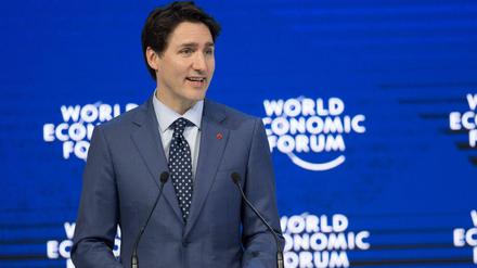 Kanadas Premierminister Justin Trudeau am 23. Januar beim World Economic Forum im Schweizer Davos. Dort erklärte er 2018 zum "Jahr der Zusammenarbeit und des Multilateralismus".