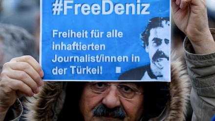 Demonstration für Deniz Yücel im März 2017 in Hamburg