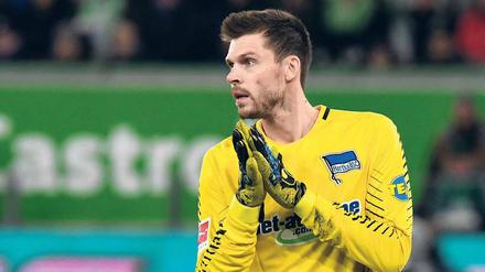 Kann wieder losgehen. Rune Jarstein hat drei Wochen wegen einer Meniskusverletzung gefehlt, nun ist er zurück – und sein Trainer fordert Leistung.